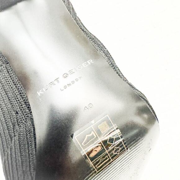 Kurt Geiger London Black Sock Boot Barbican Drench Stiletto Bootie Size 40 - Picture 5 of 8